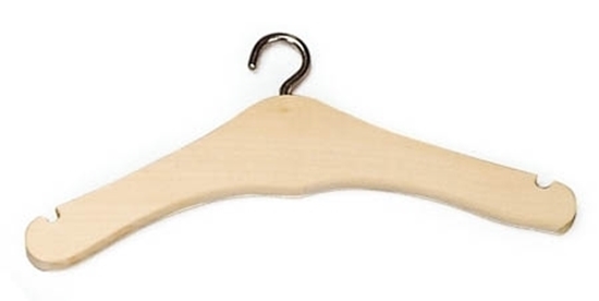 Cintre en bois pour vêtements de poupées 17cm