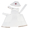 Tenue d'infirmière en pur coton consistant en un tablier et un bonnet portant une petite croix rouge.