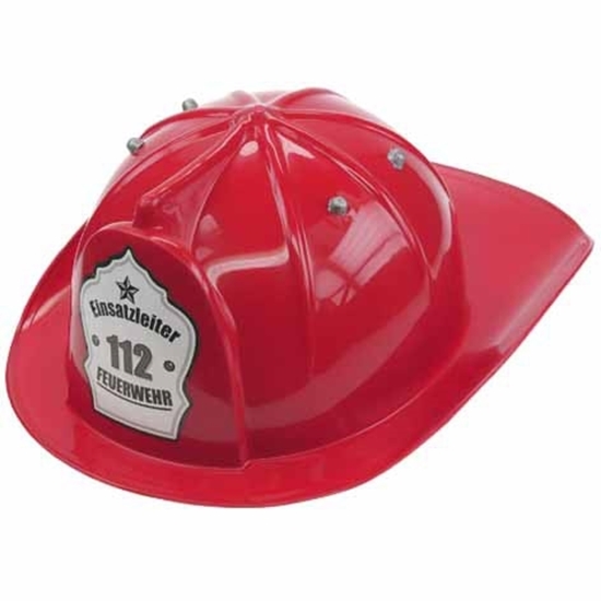 Casque de protection en plastique de pompier Fire Dept., rouge, taille  unique, accessoire de costume à porter pour l'Halloween