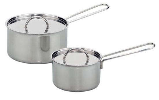 Speelgoed steelpan met deksel volledig in roestvrij staal.