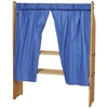 Set of 2 blue curtains hanged on the play stands
