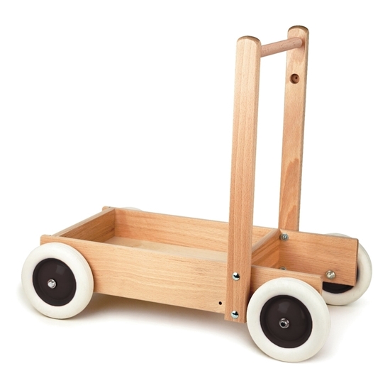 Chariot de marche en bois avec blocs de construction bébé