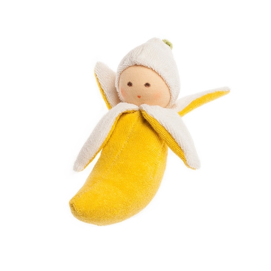 Bébé chêne dans lit écorce jouet à saisir et hochet