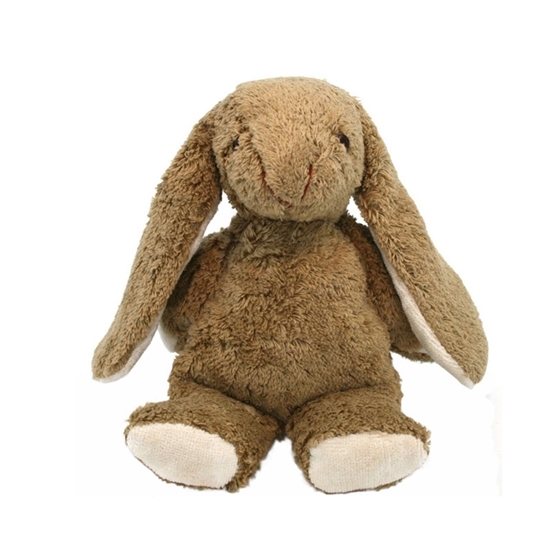 Petite peluche lapin beige en coton bio