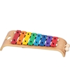 Kids wooden xylophone with 8 metal bars in cheerful colors. 